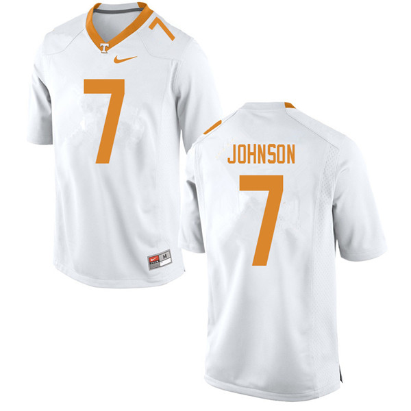 Men #7 Brandon Johnson Tennessee Volunteers College Football Jerseys Sale-White - Click Image to Close